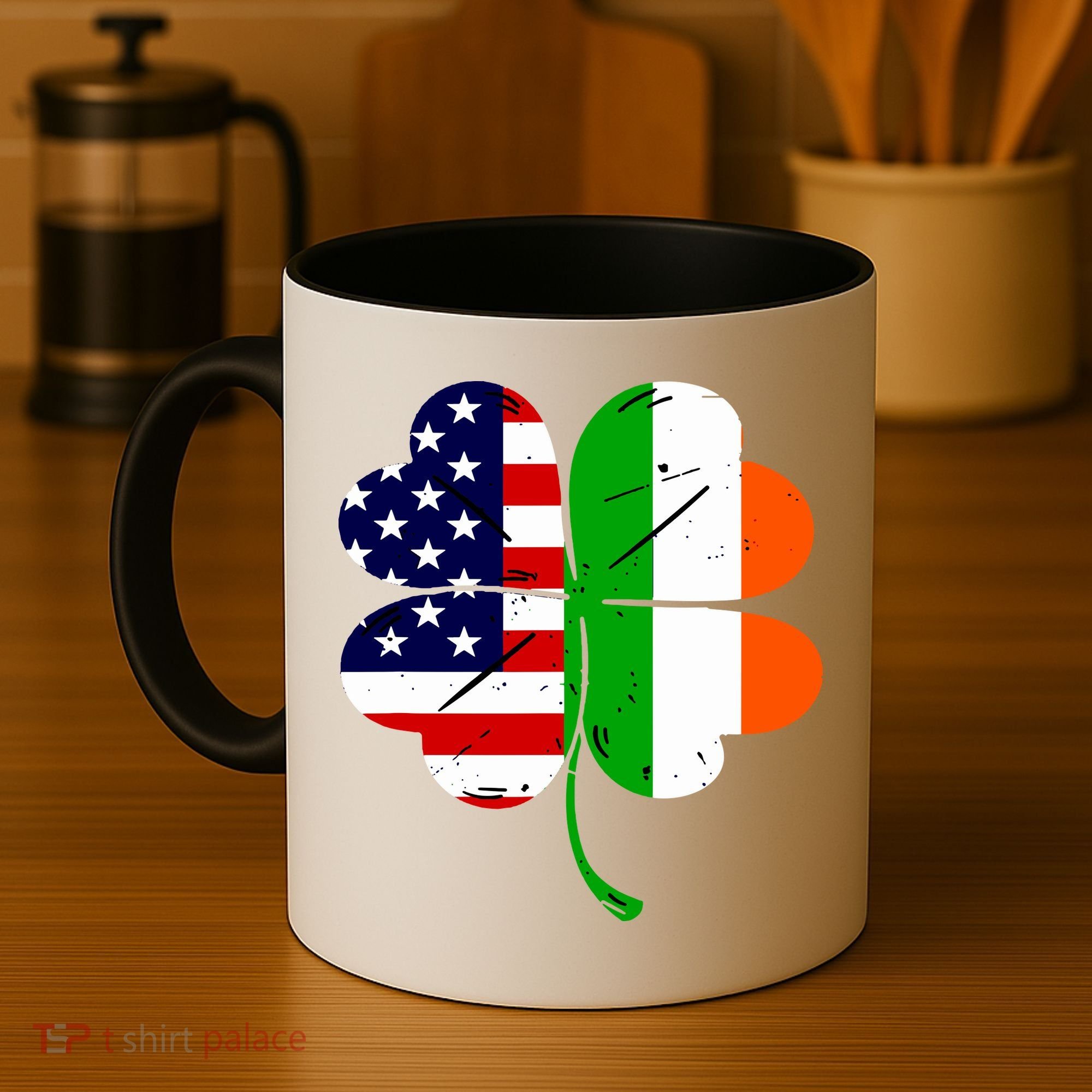 St Patricks Day Irish American Flag Coffee Mug
