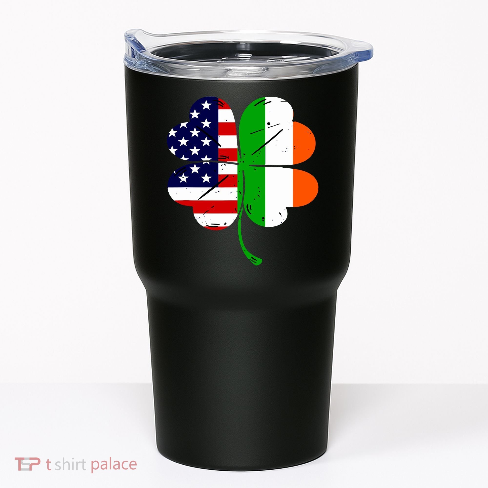 St Patricks Day Irish American Flag Tumbler