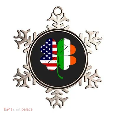 St Patricks Day Irish American Flag Ornament