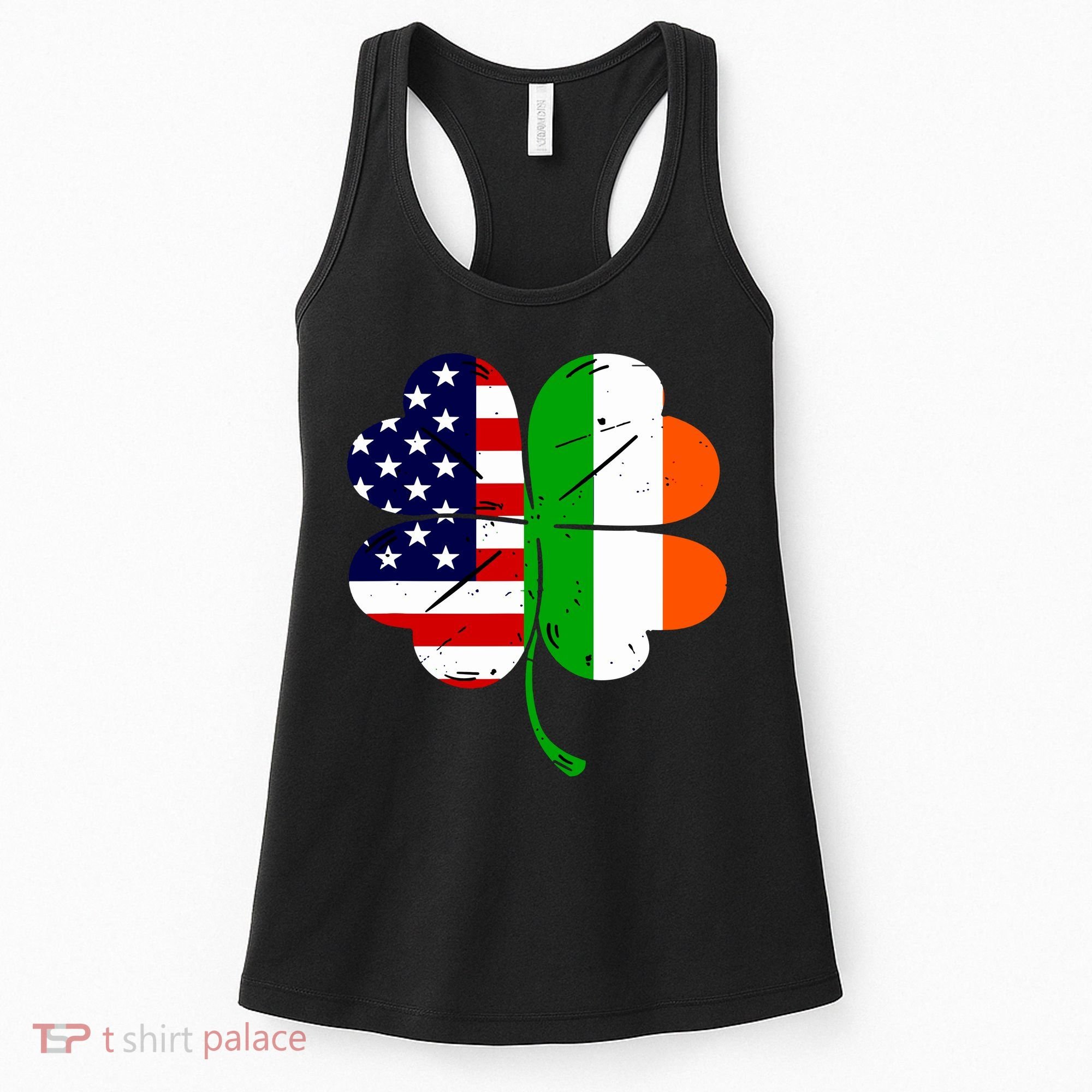 St Patricks Day Irish American Flag Women's Tank Top
