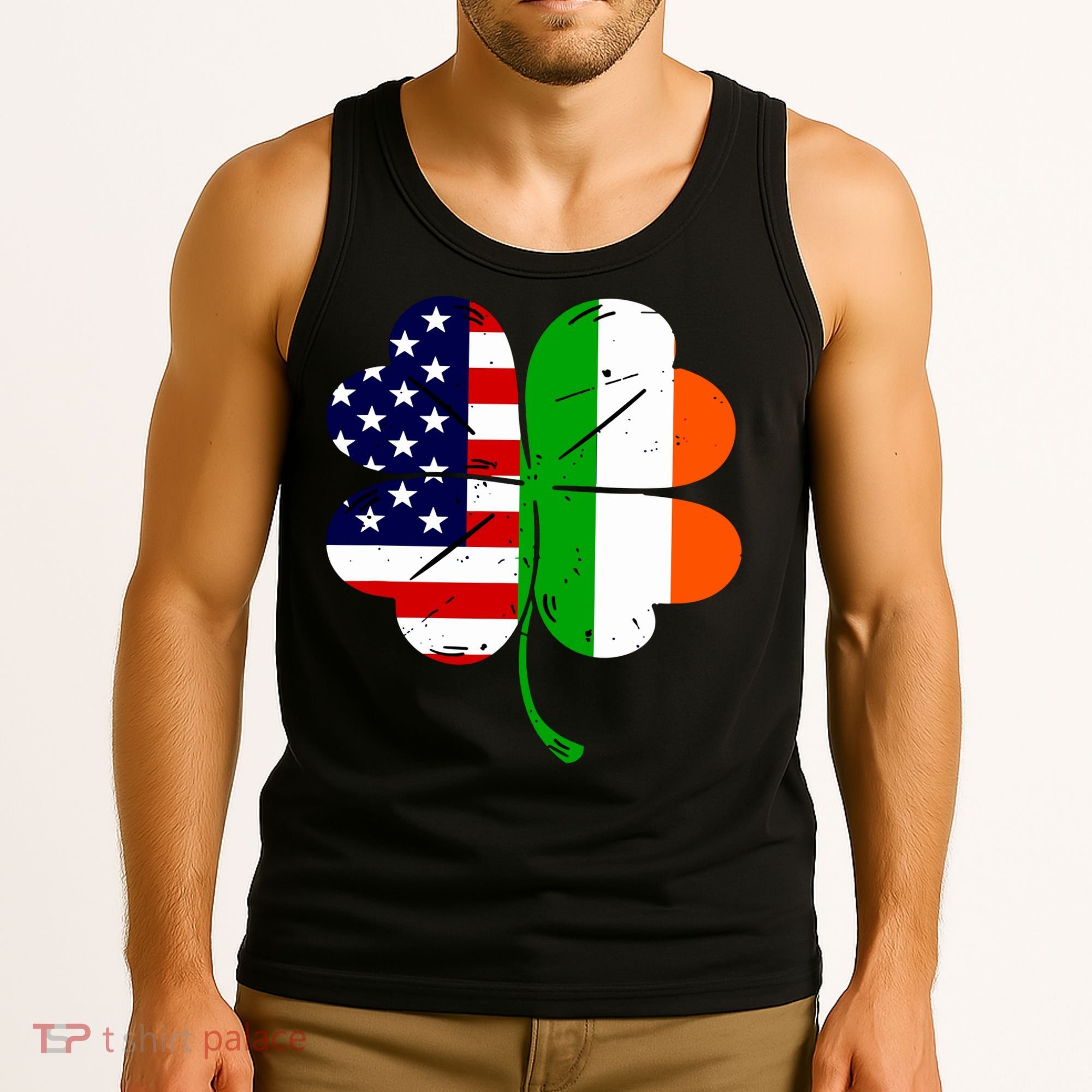 St Patricks Day Irish American Flag Tank Top