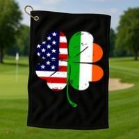 St Patricks Day Irish American Flag Golf Towel thumb 1