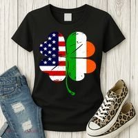 St Patricks Day Irish American Flag Women's T-Shirt thumb 3