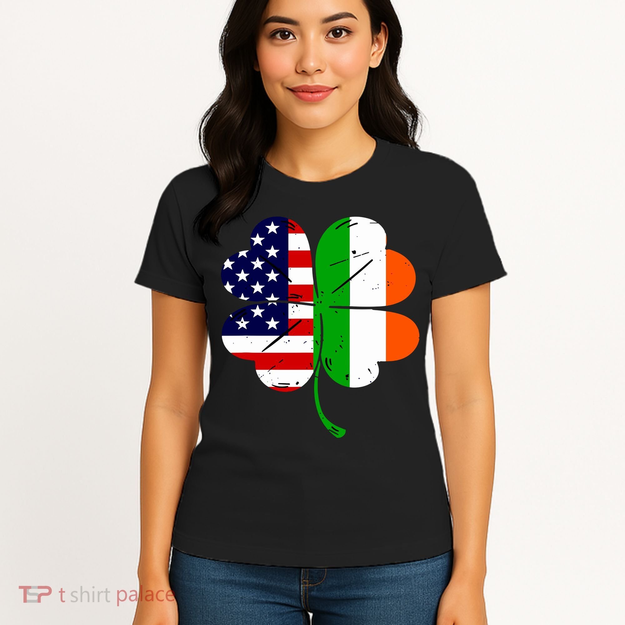 St Patricks Day Irish American Flag Women's T-Shirt