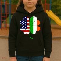 St Patricks Day Irish American Flag Kids Hoodie thumb 3