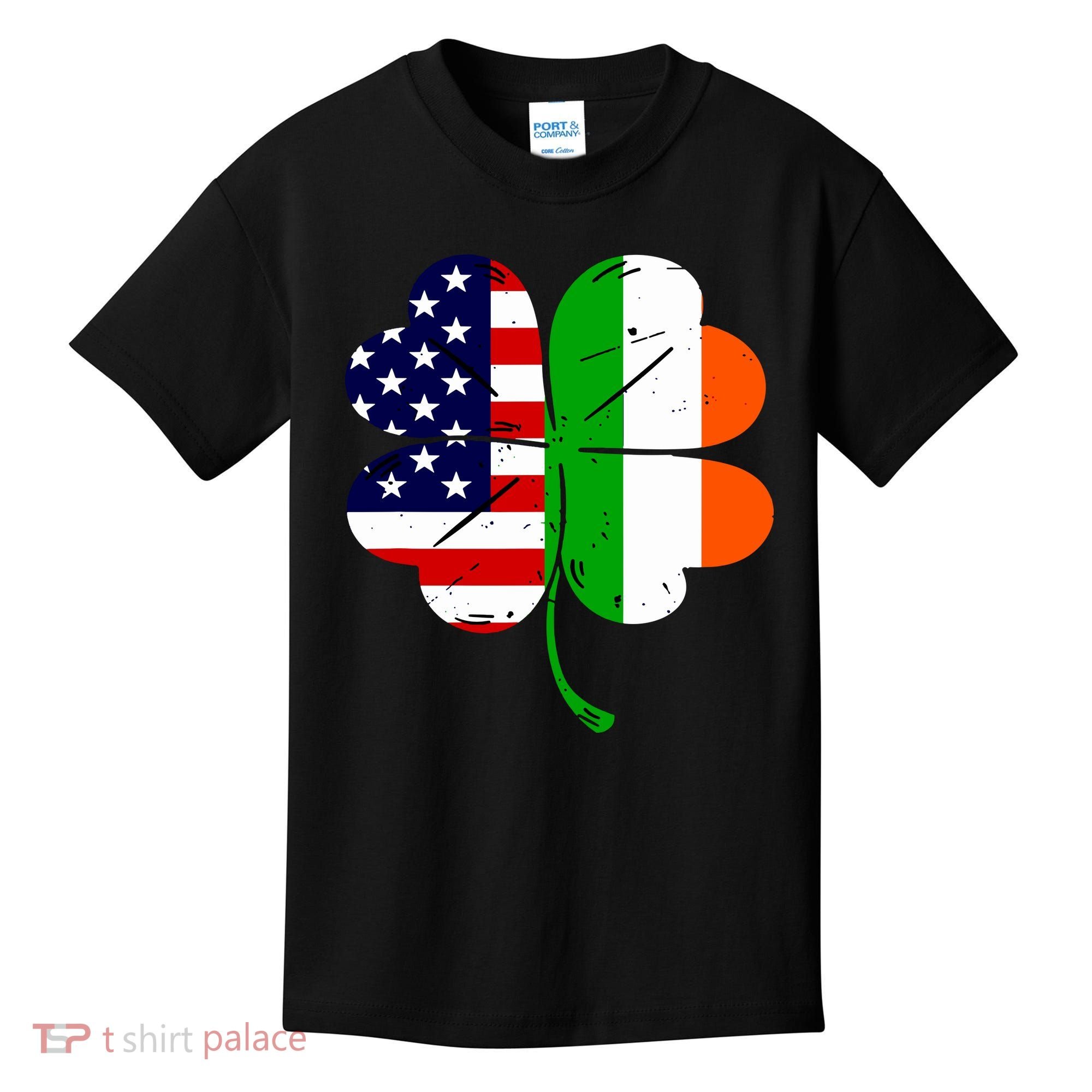 St Patricks Day Irish American Flag Kids T-Shirt