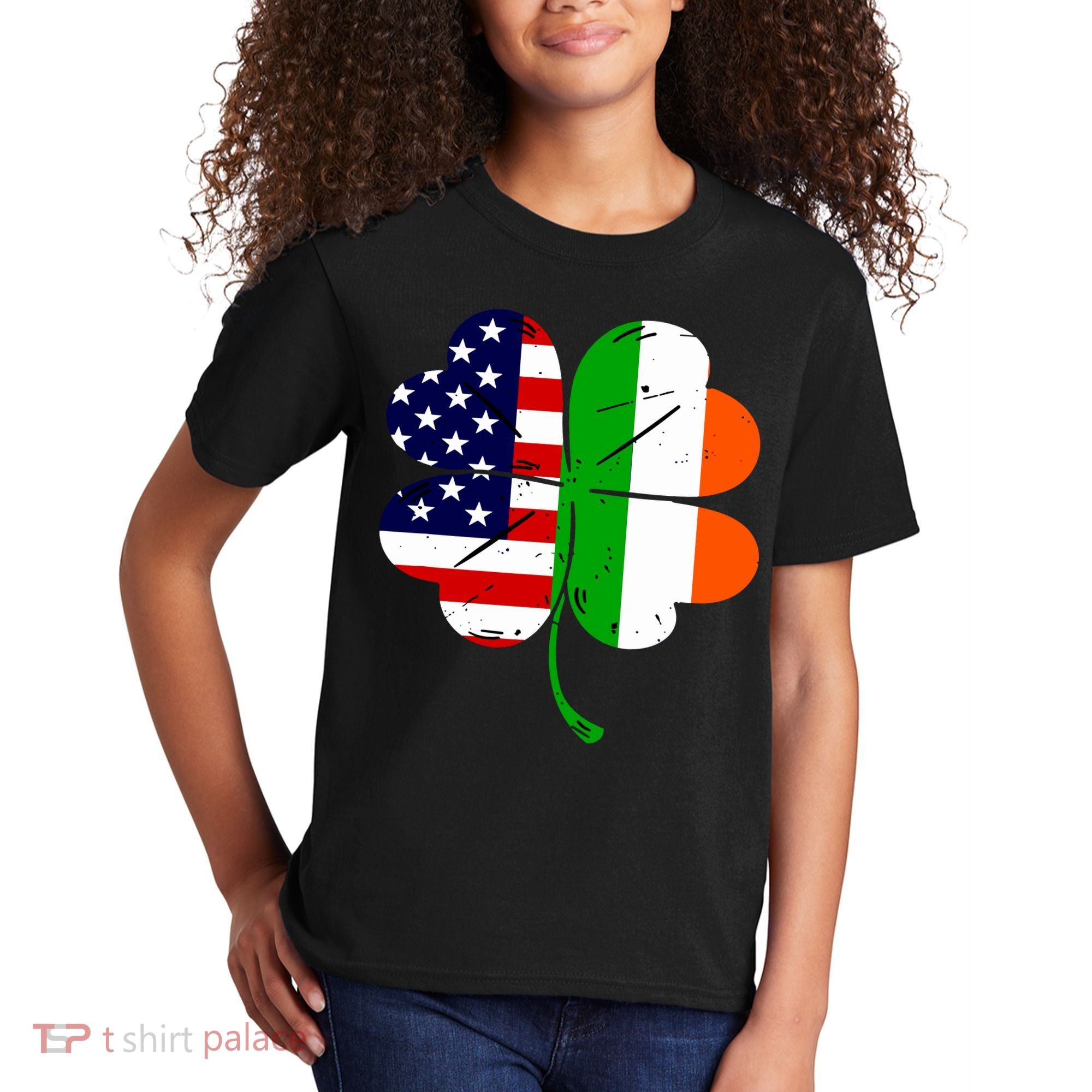 St Patricks Day Irish American Flag Kids T-Shirt