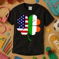 St Patricks Day Irish American Flag Kids T-Shirt thumb 3
