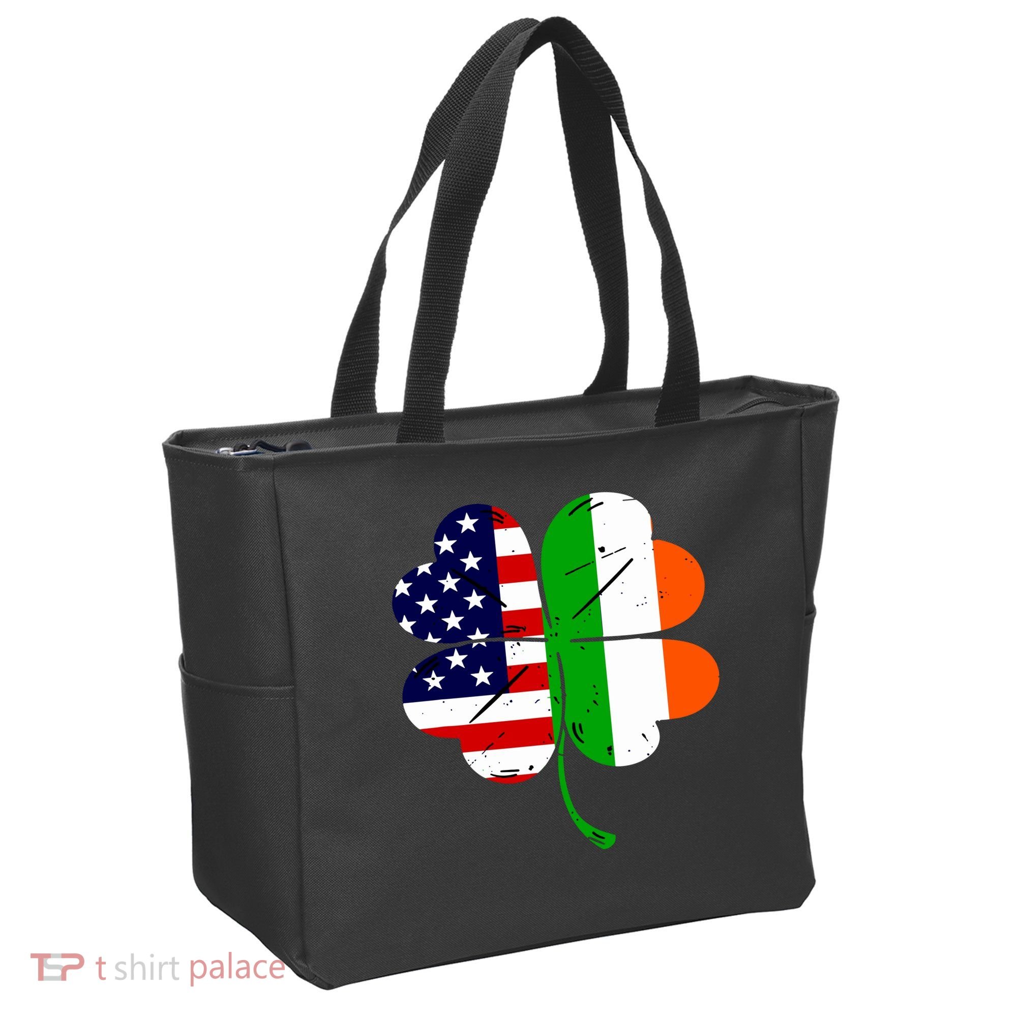 St Patricks Day Irish American Flag Tote Bag