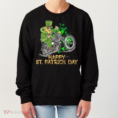 St Patrick Day Motorcycle Bike Biker Rider Plus Size Women's Sweatshirt