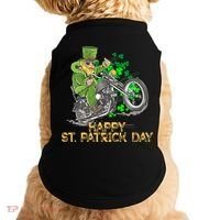 St Patrick Day Motorcycle Bike Biker Rider Plus Size Doggie Tank thumb 0