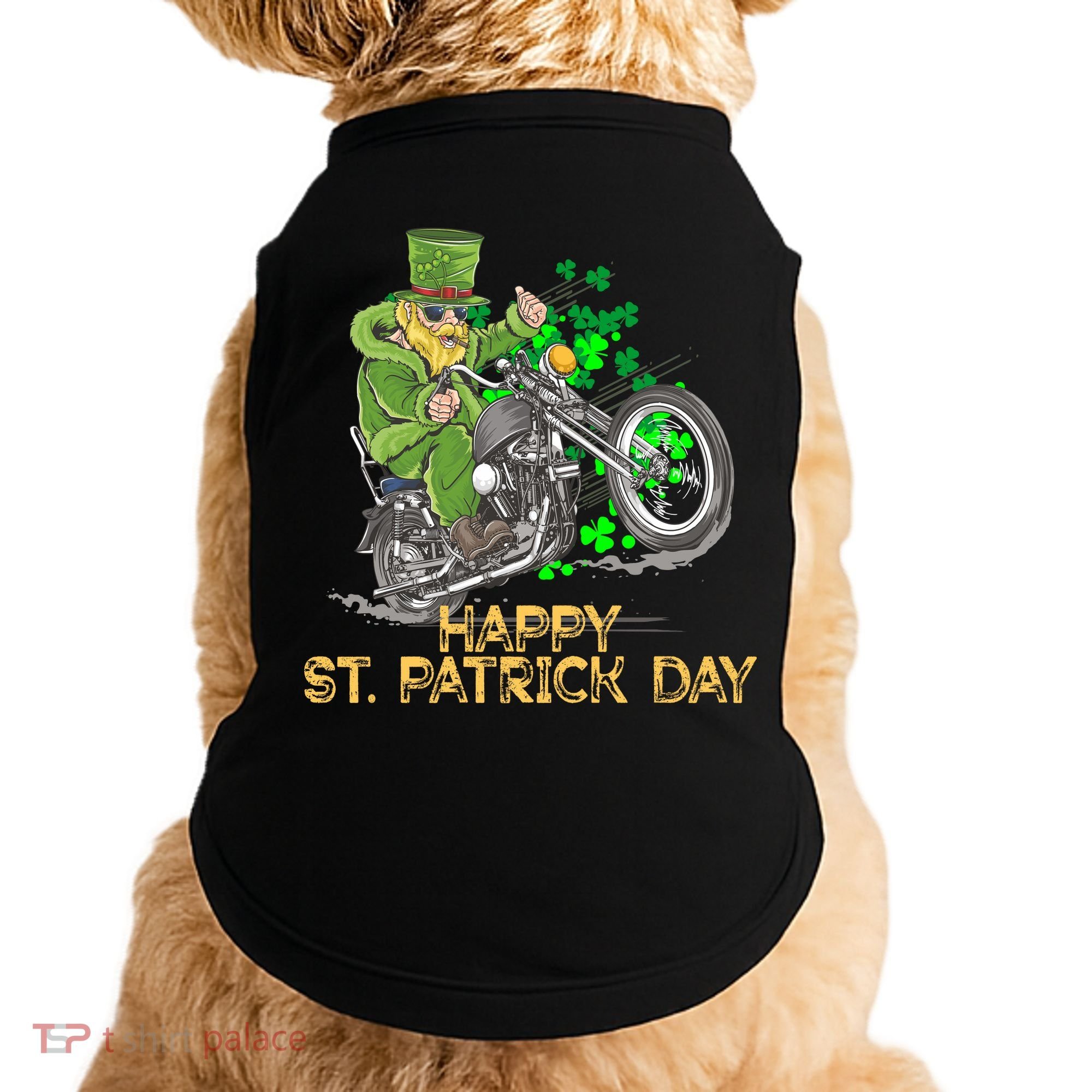 St Patrick Day Motorcycle Bike Biker Rider Plus Size Doggie Tank