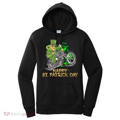 St Patrick Day Motorcycle Bike Biker Rider Plus Size Women's Hoodie