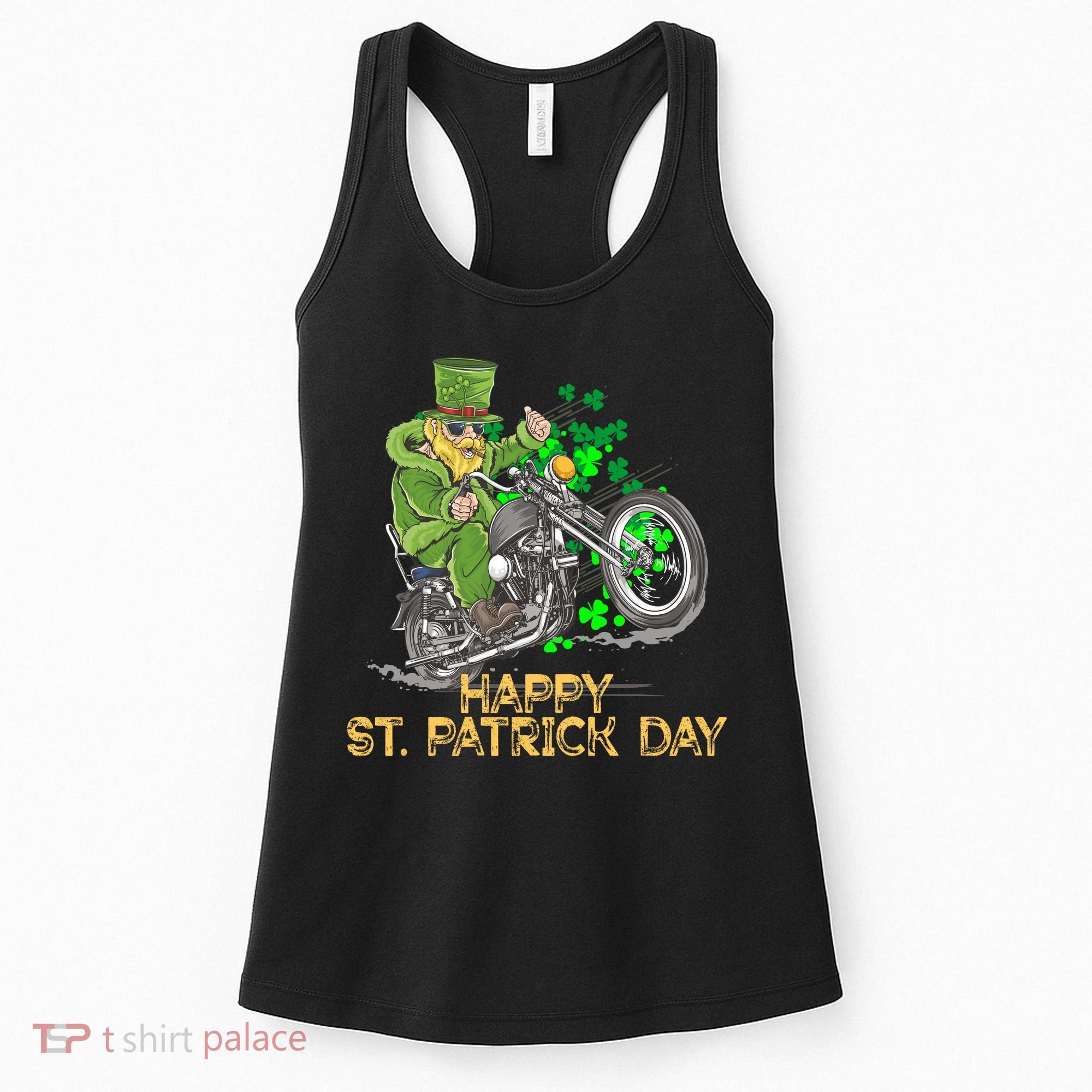 St Patrick Day Motorcycle Bike Biker Rider Plus Size Women's Tank Top