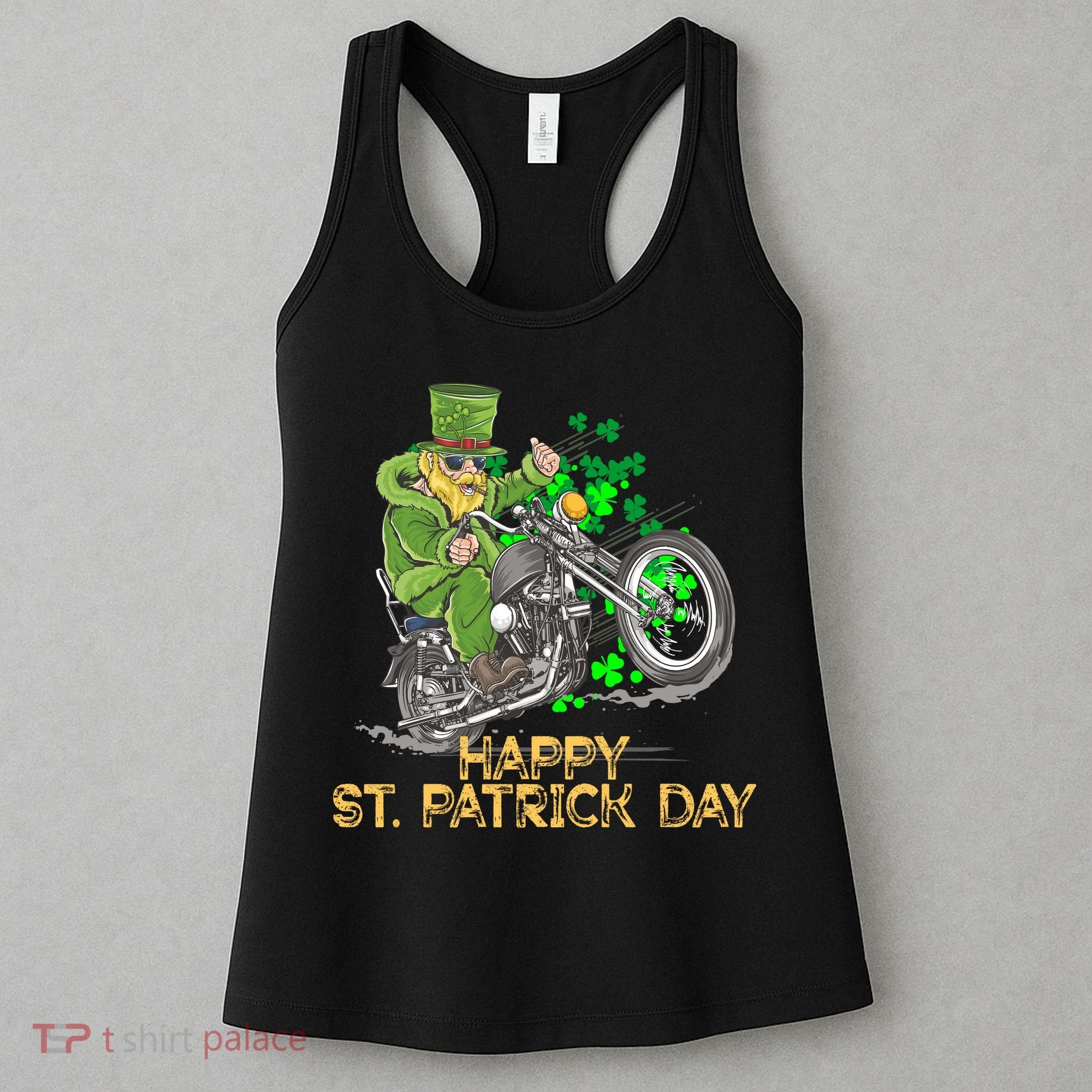 St Patrick Day Motorcycle Bike Biker Rider Plus Size Women's Tank Top