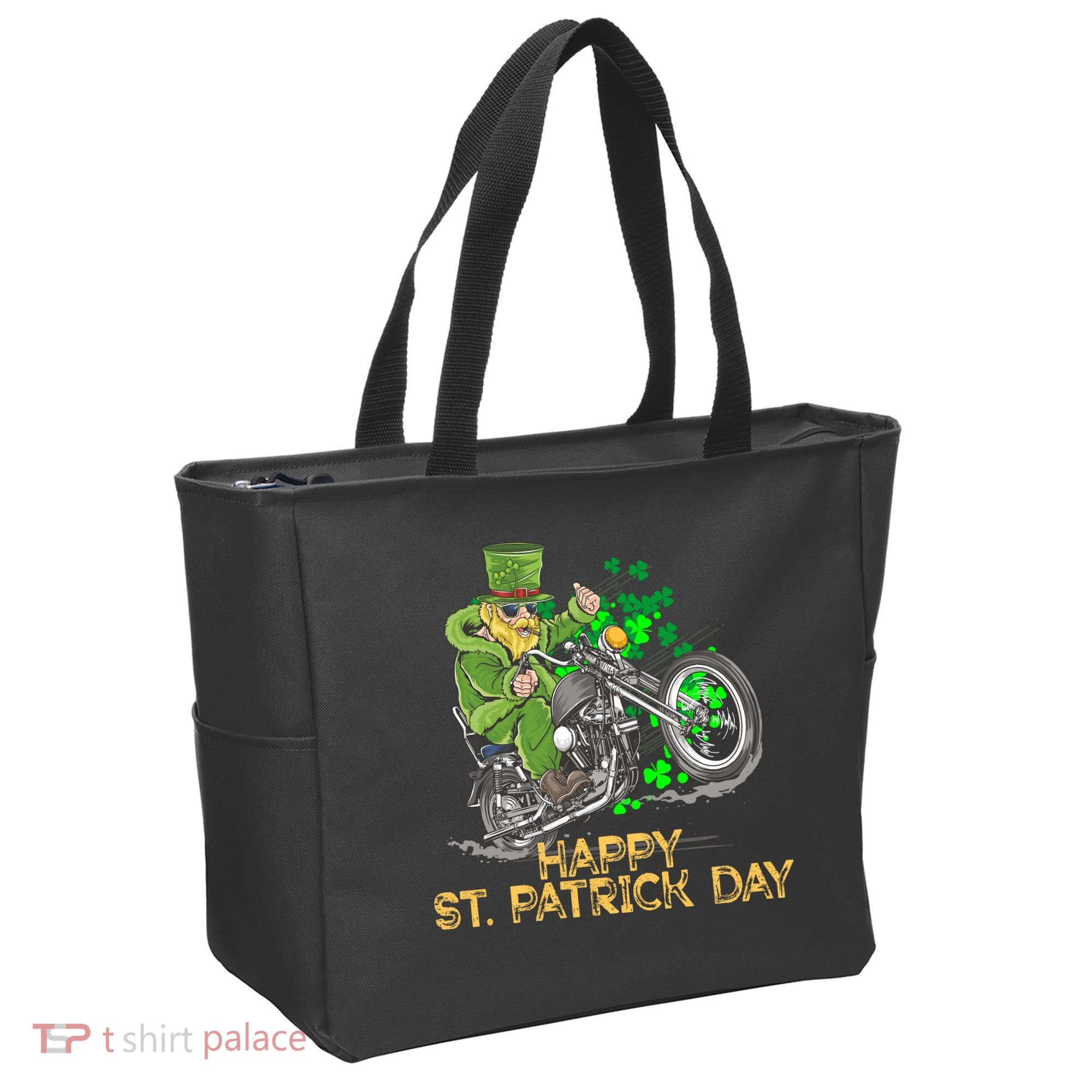 St Patrick Day Motorcycle Bike Biker Rider Plus Size Tote Bag