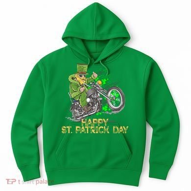 St Patrick Day Motorcycle Bike Biker Rider Plus Size Hoodie