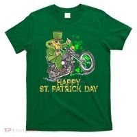 St Patrick Day Motorcycle Bike Biker Rider Plus Size T-Shirt thumb 0