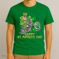 St Patrick Day Motorcycle Bike Biker Rider Plus Size T-Shirt thumb 3