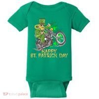 St Patrick Day Motorcycle Bike Biker Rider Plus Size Baby Bodysuit thumb 0