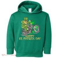 St Patrick Day Motorcycle Bike Biker Rider Plus Size Toddler Hoodie thumb 0