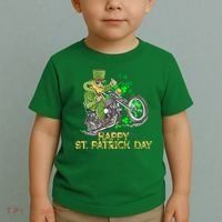 St Patrick Day Motorcycle Bike Biker Rider Plus Size Toddler T-Shirt thumb 2