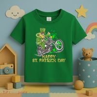 St Patrick Day Motorcycle Bike Biker Rider Plus Size Toddler T-Shirt thumb 3