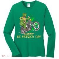 St Patrick Day Motorcycle Bike Biker Rider Plus Size Women's Long Sleeve Shirt thumb 0