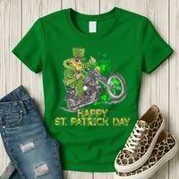 St Patrick Day Motorcycle Bike Biker Rider Plus Size Women's T-Shirt thumb 3