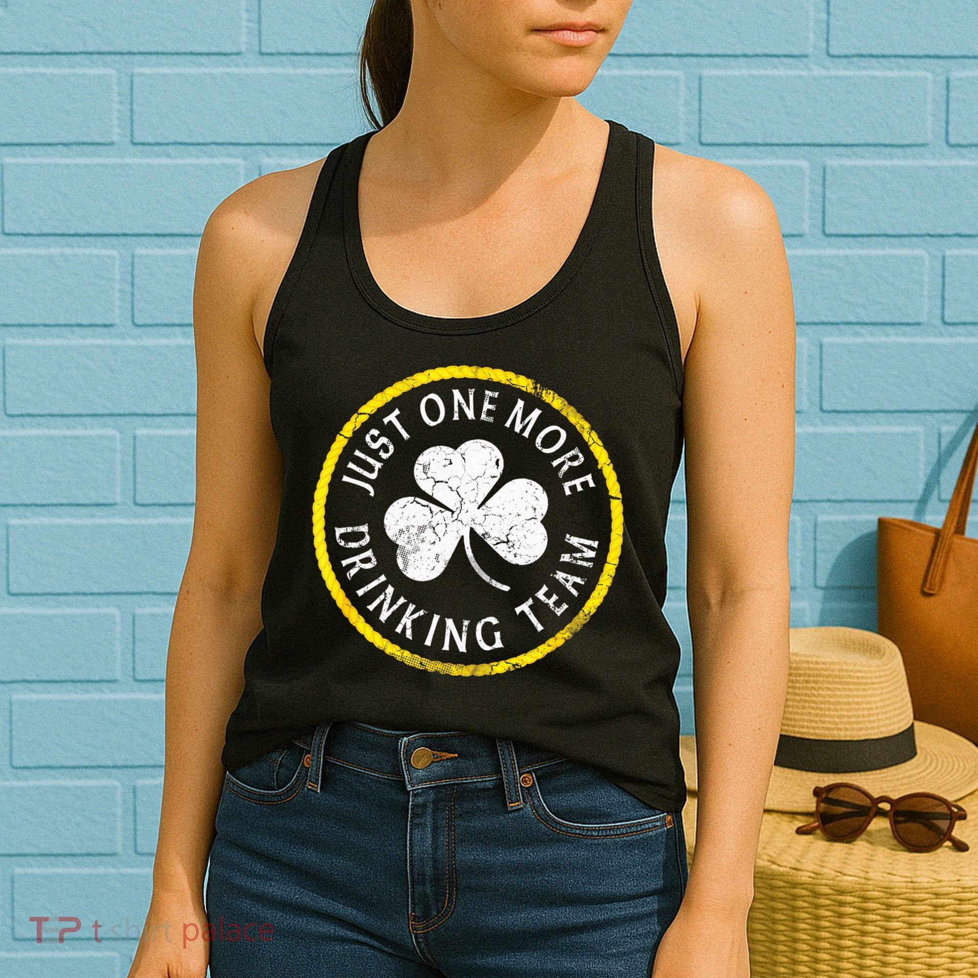 St Patricks Day Just One More Drinking Team Irish Shamrock Gift Women's Tank Top