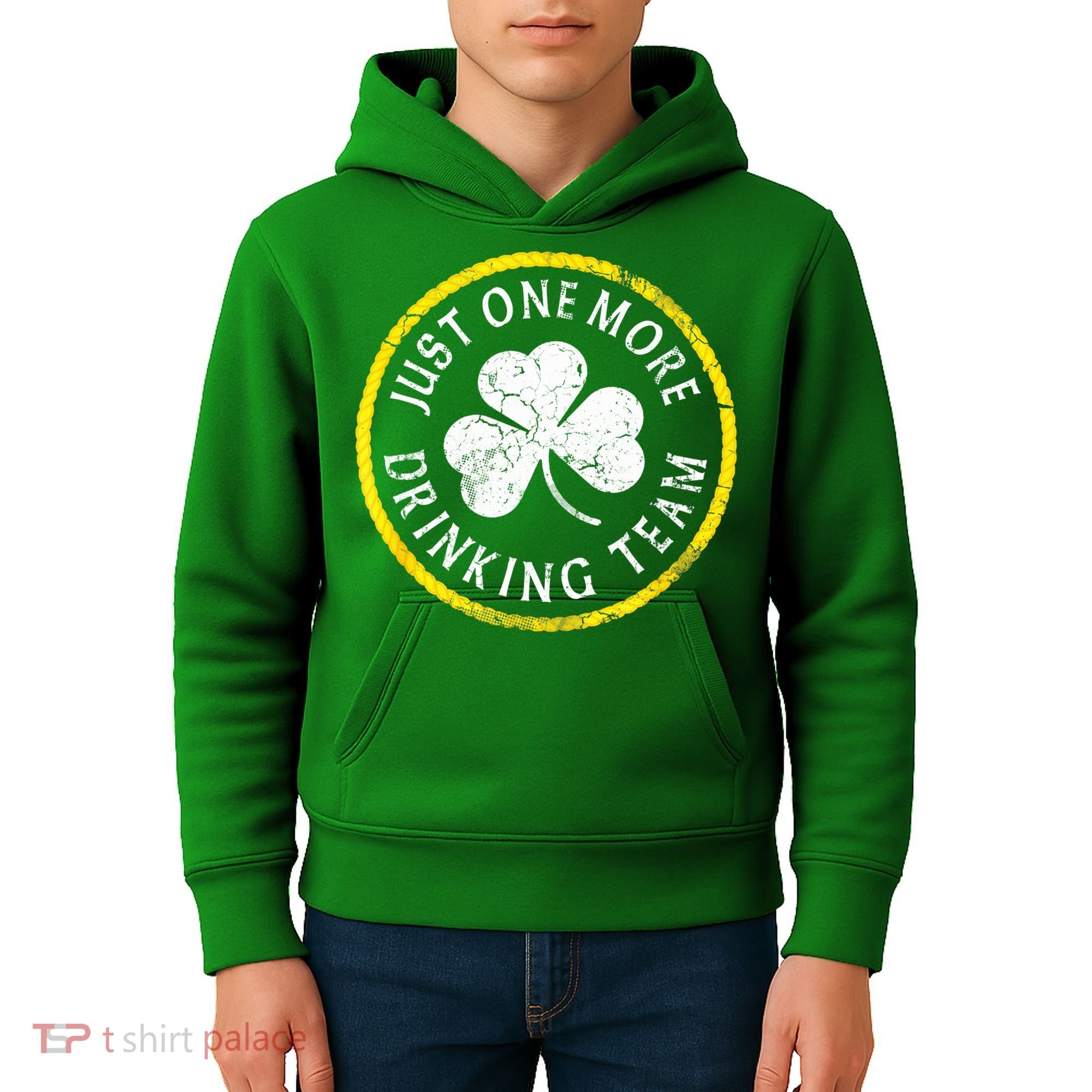 St Patricks Day Just One More Drinking Team Irish Shamrock Gift Kids Hoodie