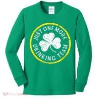 St Patricks Day Just One More Drinking Team Irish Shamrock Gift Kids Long Sleeve Shirt thumb 0