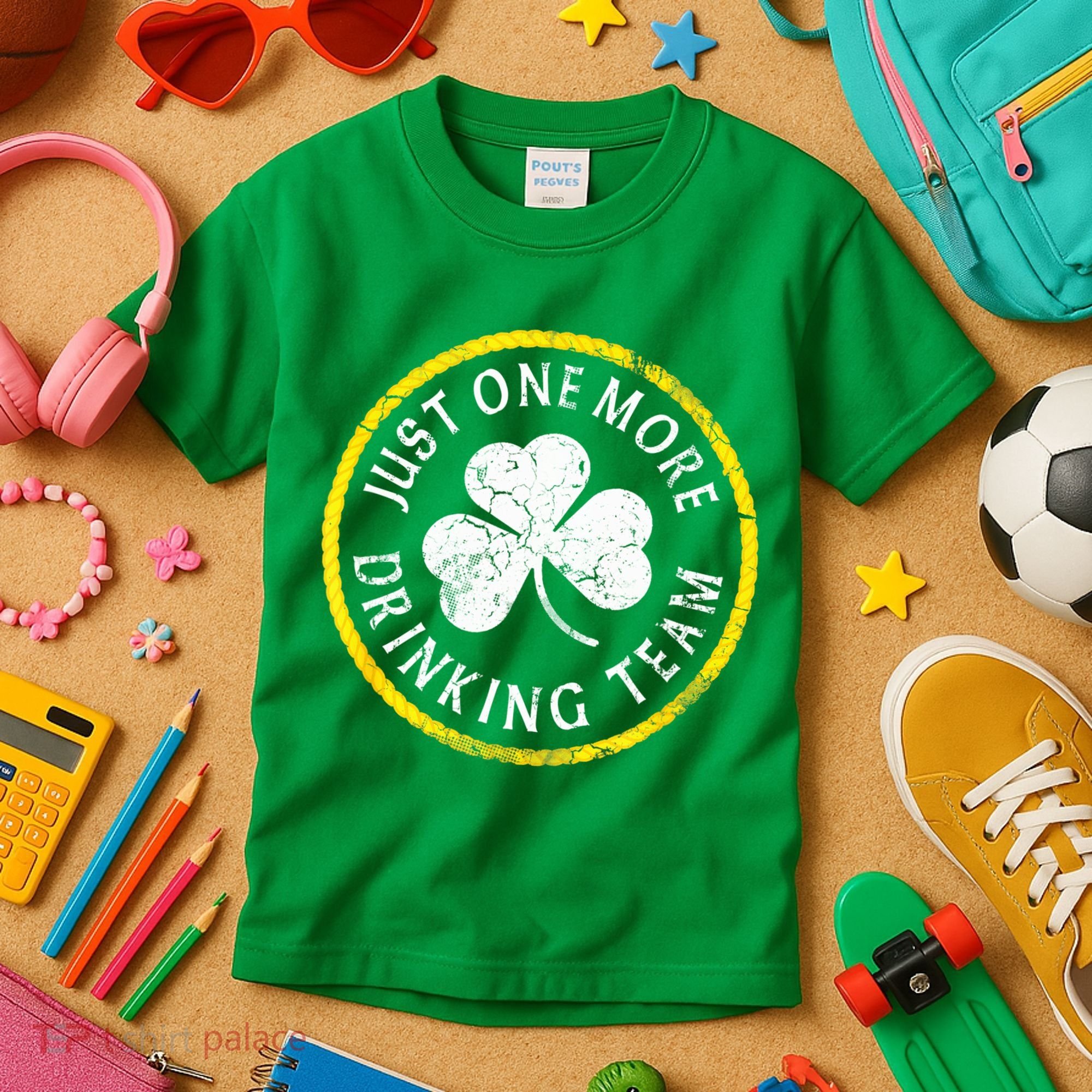 St Patricks Day Just One More Drinking Team Irish Shamrock Gift Kids T-Shirt
