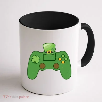 St Patrick's Day Gaming Controller Coffee Mug back
