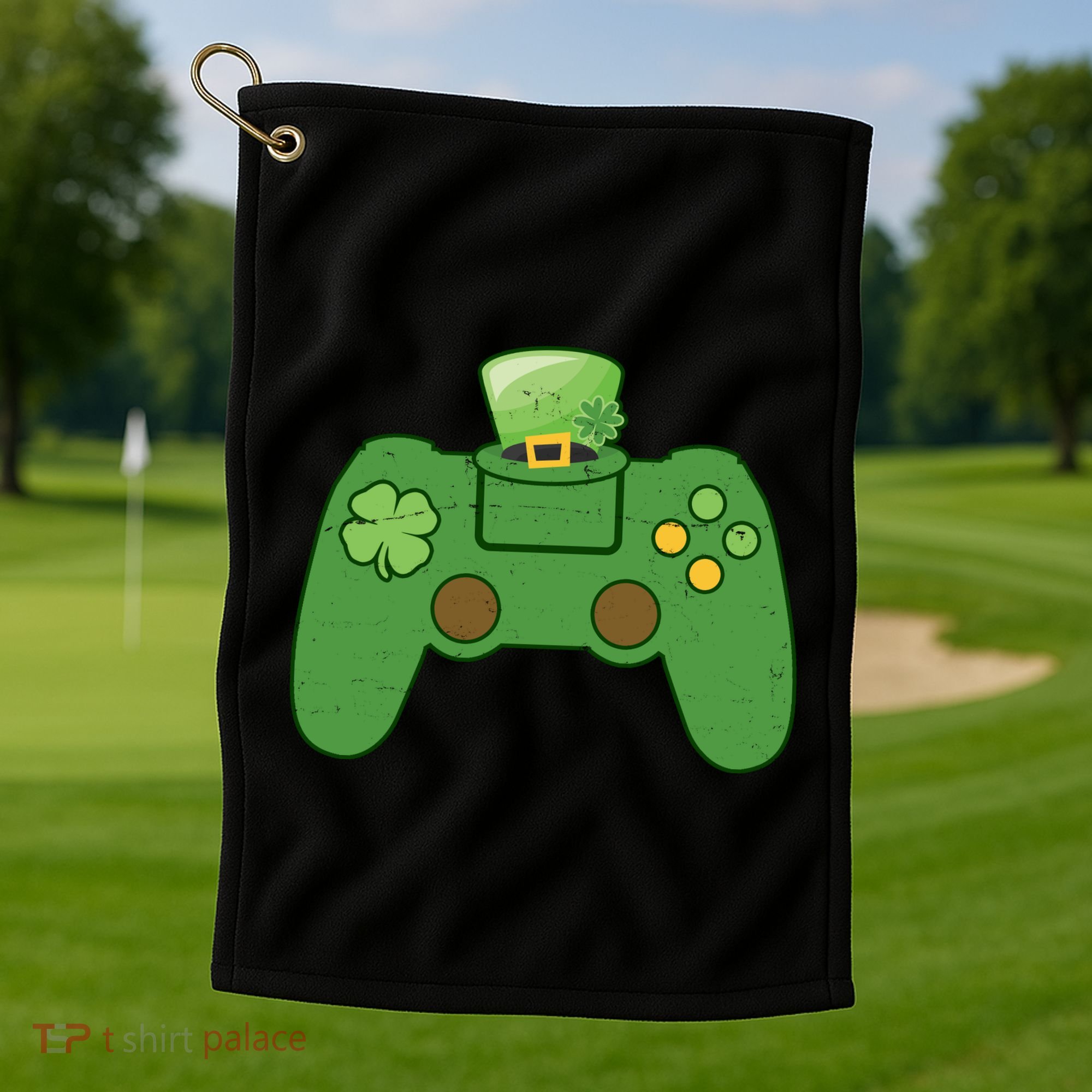 St Patrick's Day Gaming Controller Golf Towel