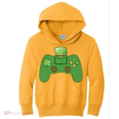 St Patrick's Day Gaming Controller Kids Hoodie