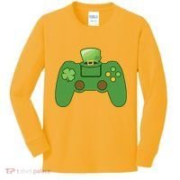 St Patrick's Day Gaming Controller Kids Long Sleeve Shirt thumb 0