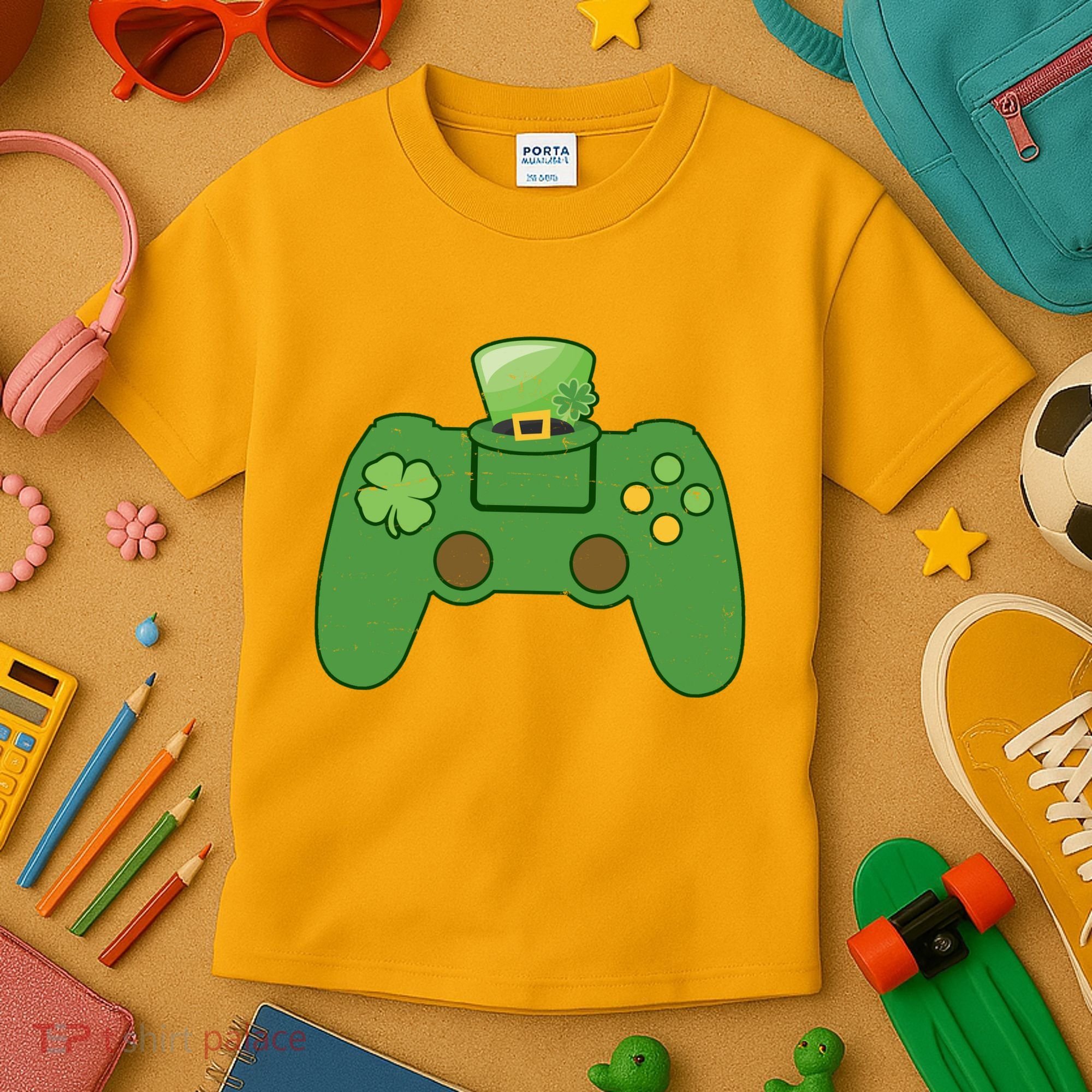 St Patrick's Day Gaming Controller Kids T-Shirt