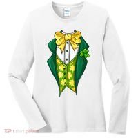 St Patrick's Day Tuxedo Women's Long Sleeve Shirt thumb 0