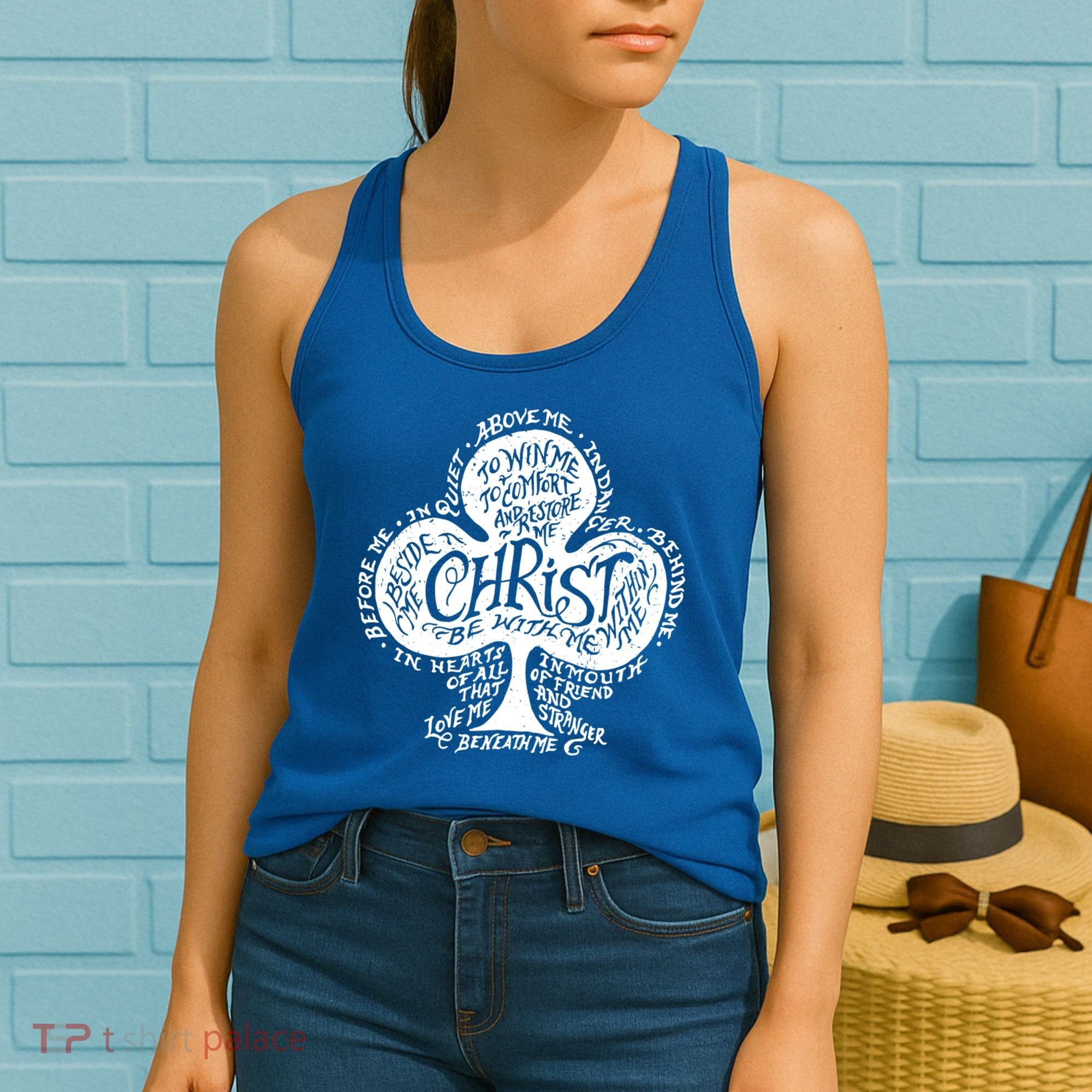 Saint Patrick's Day Breastplate Prayer Catholic Green Gift Women's Tank Top