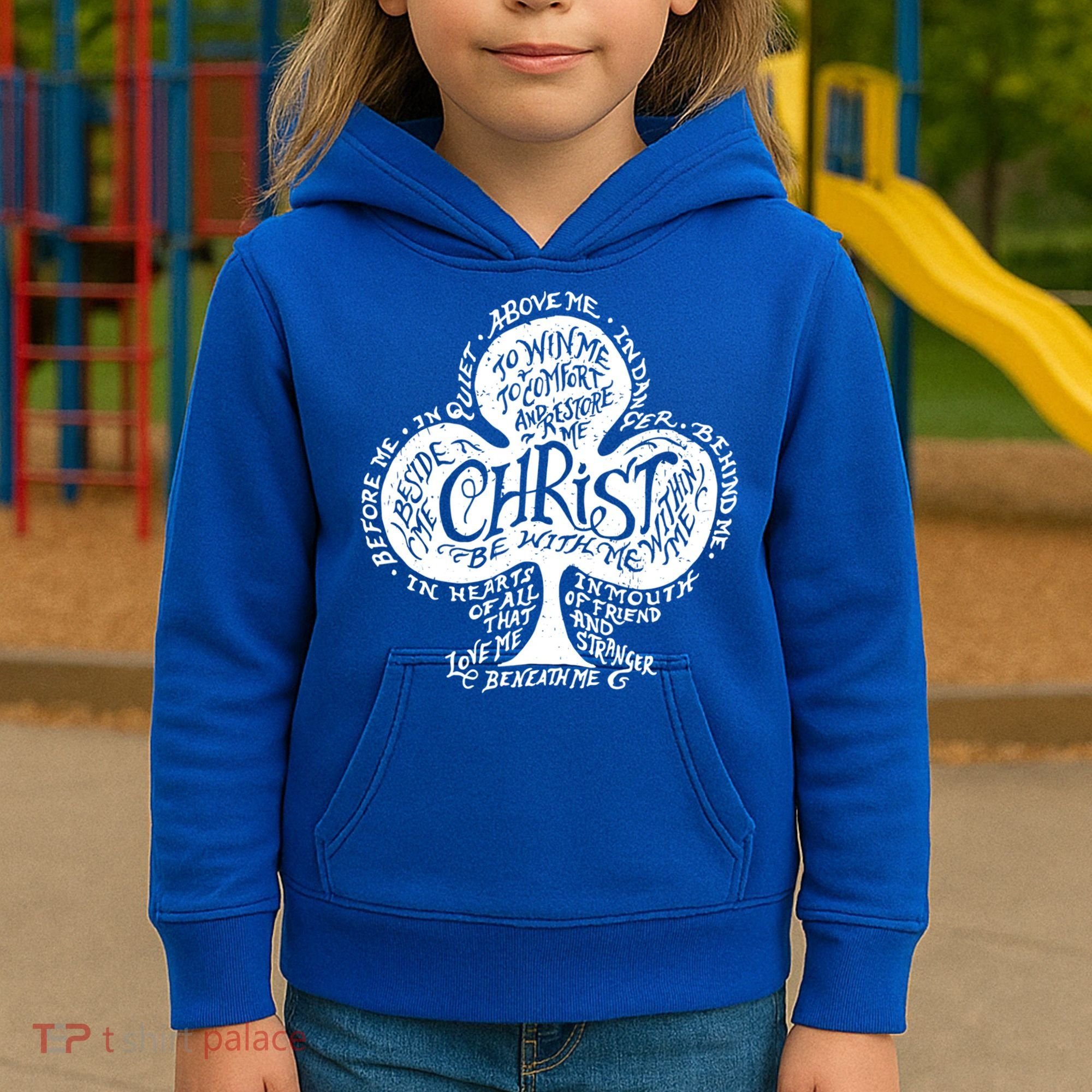 Saint Patrick's Day Breastplate Prayer Catholic Green Gift Kids Hoodie