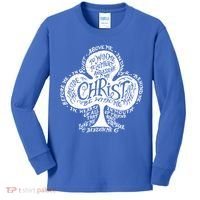 Saint Patrick's Day Breastplate Prayer Catholic Green Gift Kids Long Sleeve Shirt thumb 0