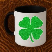 St. Patrick's Day Green Glitter Clover Shamrock Coffee Mug thumb 2