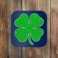 St. Patrick's Day Green Glitter Clover Shamrock Coaster thumb 0