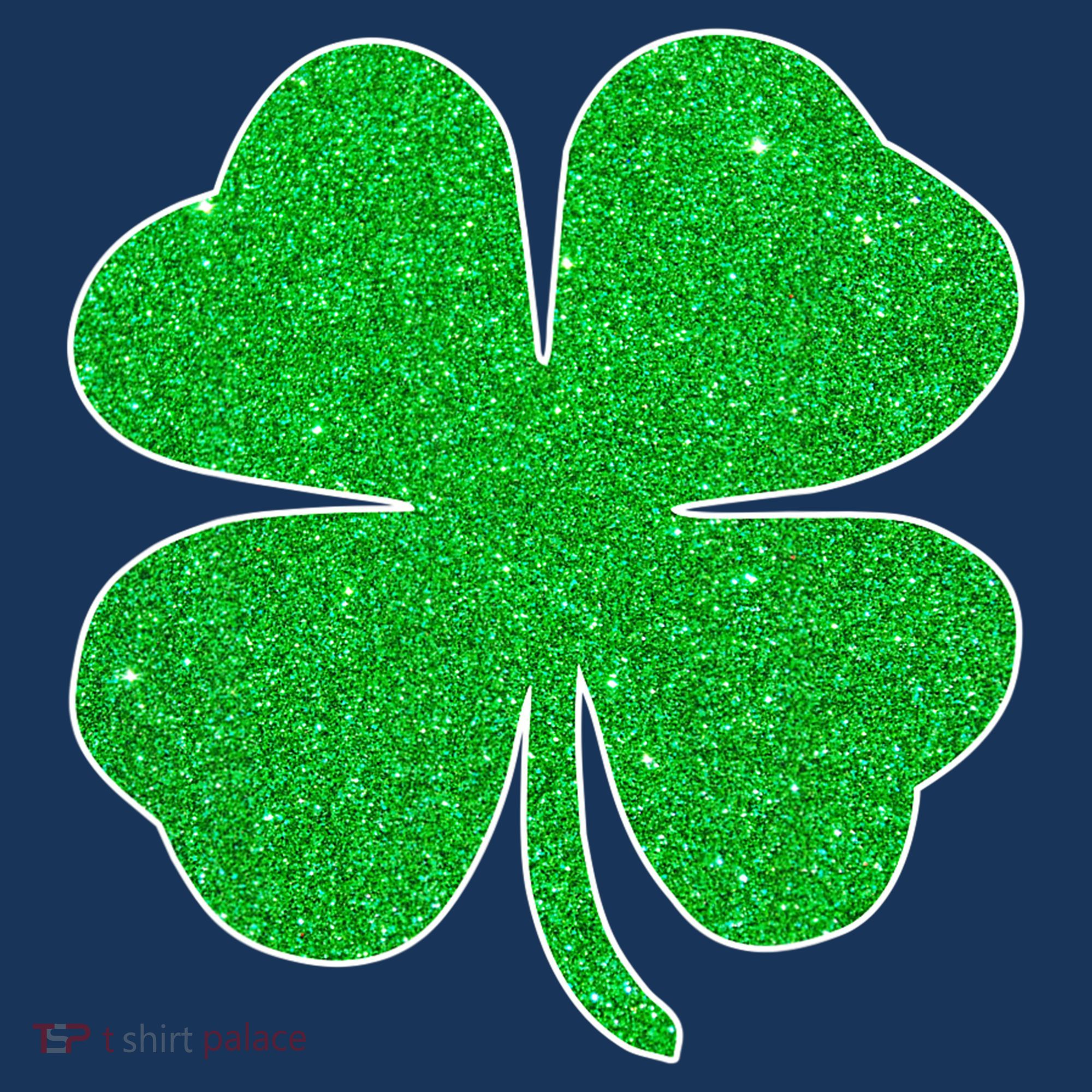 St. Patrick's Day Green Glitter Clover Shamrock Tank Top