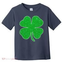 St. Patrick's Day Green Glitter Clover Shamrock Toddler T-Shirt thumb 0