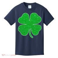 St. Patrick's Day Green Glitter Clover Shamrock Kids T-Shirt thumb 0