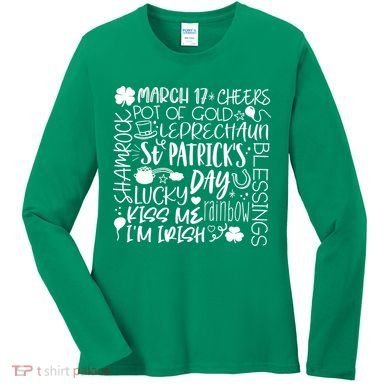 St Patrick's Day Paddy Irish Day Graphic Women's Long Sleeve Shirt