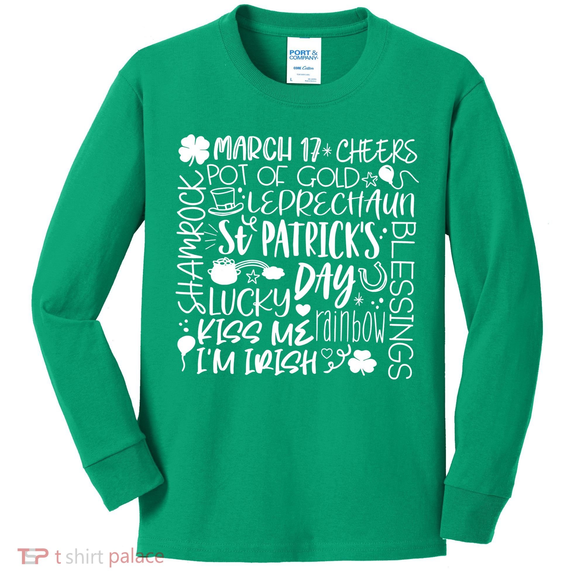 St Patrick's Day Paddy Irish Day Graphic Kids Long Sleeve Shirt