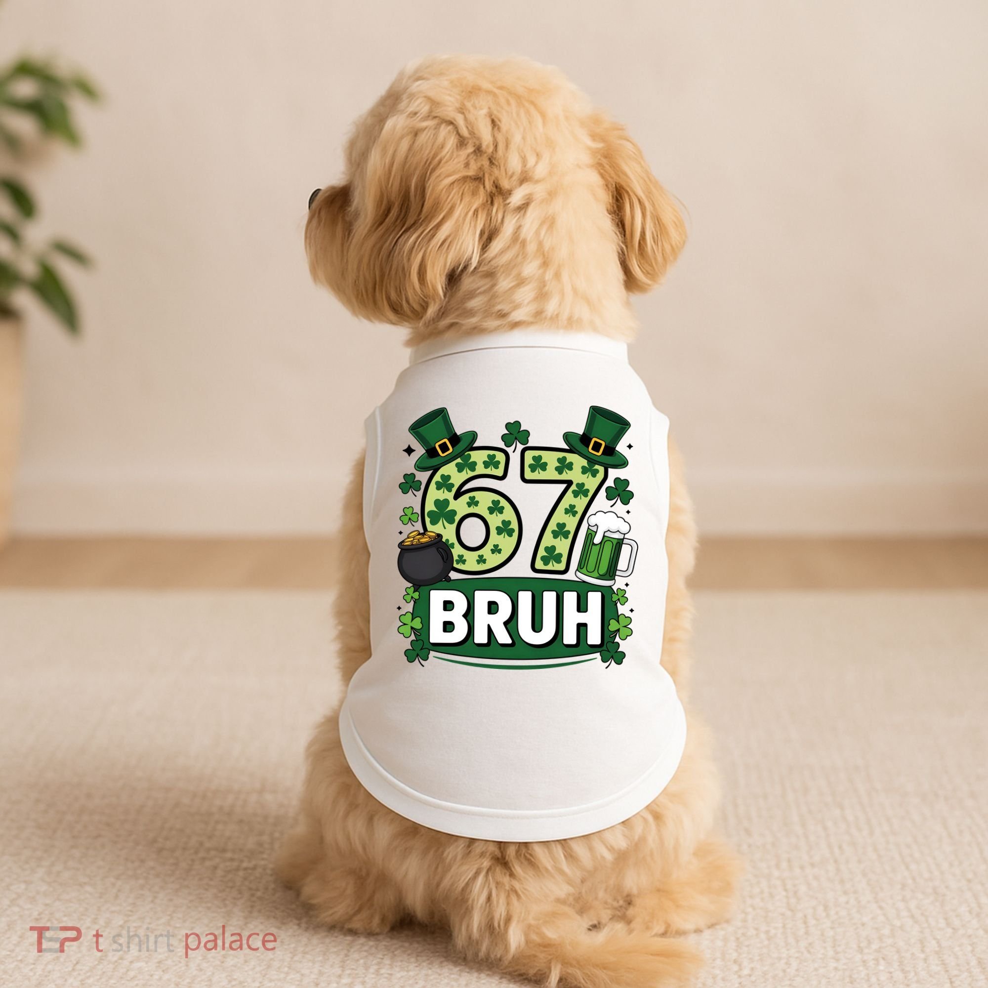 St Patrick’s Day 67 Bruh Viral Meme 6-7 Doggie Tank